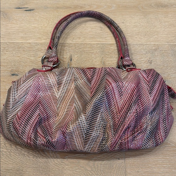 Lodis Handbags - Lodis Chevron Pink and Black Shoulder Bag